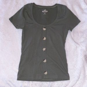 green t shirt with buttons